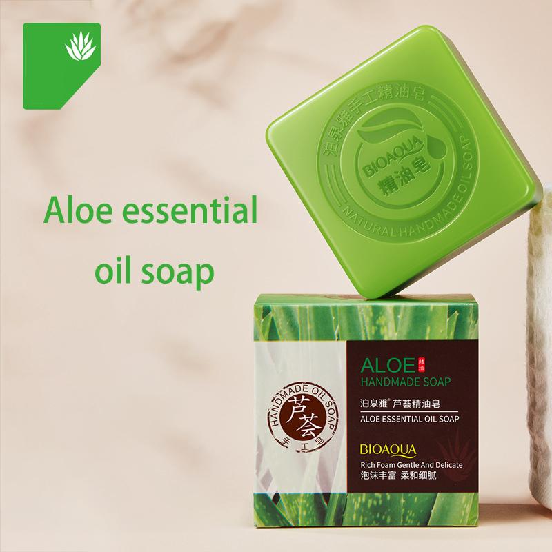 Bioaqua Bambuskohle-Seife, Matcha-Seife, Lavendel, reinigende ätherische Ölseife, Schönheit, Haut, handgemachte Seife, Kosmetik