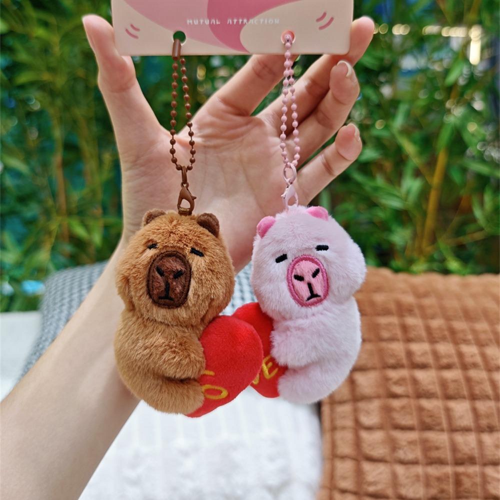 2pcs Magnetic Capybara Keychains Mini Bag Charm Portable Couple Pendants  Festival