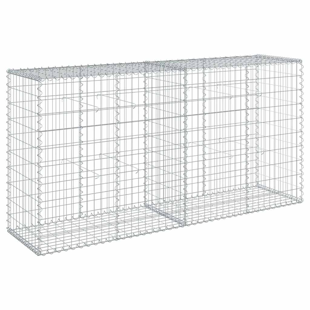 Gabion with Lid 200 X 50 X 100 Cm Galvanized Iron