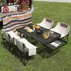 Multifunctional Outdoor Folding Aluminum Picnic Table with BBQ Mesh