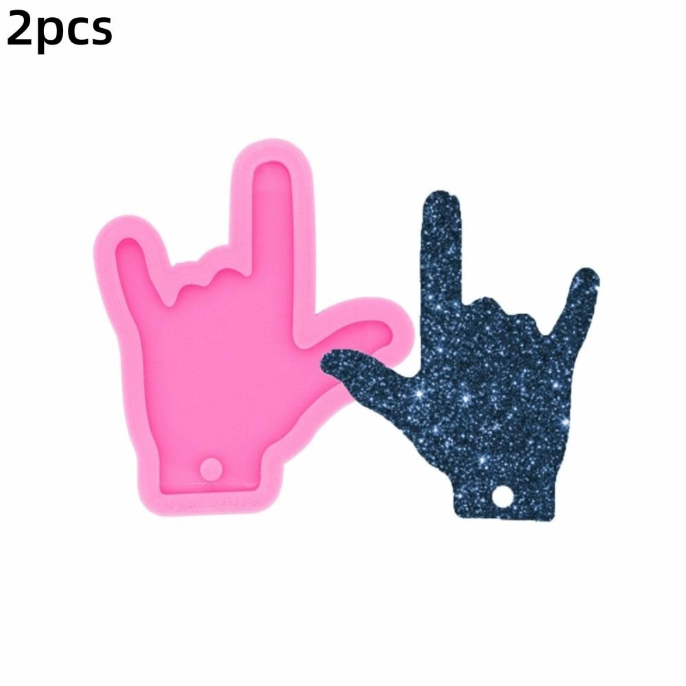 2pcs Easy Cleaning Fondant Molds Soft Elastic Baking Mold Shiny Silicone Mold Pendant Decorations