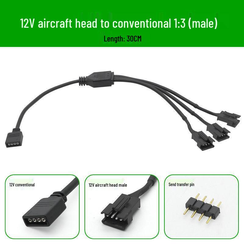 5V 3-Pin/12V 4-Pin RGB zu Flugzeug-Stecker/Buchse Adapter Verlängerungskabel