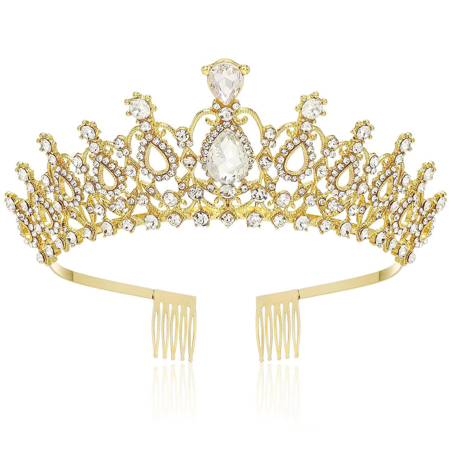 Повязка на голову со стразами и короной для невесты — фото 6