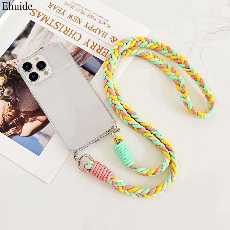 Braid Lanyard Case For Samsung Galaxy S26 Ultra S25 FE S22 S21 S20 S23 S24 Plus A17 Crossbody Cord Strap Soft TPU Clear Cover
