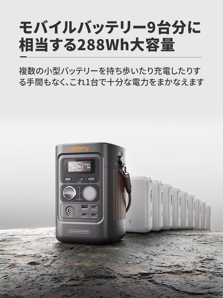 Jackery Portable Power Station 300D 288Wh, Iron Phosphate, Long Lifespan, 300W Total DC Output, for Car Camping, Home Use, Power Outage Preparedness,