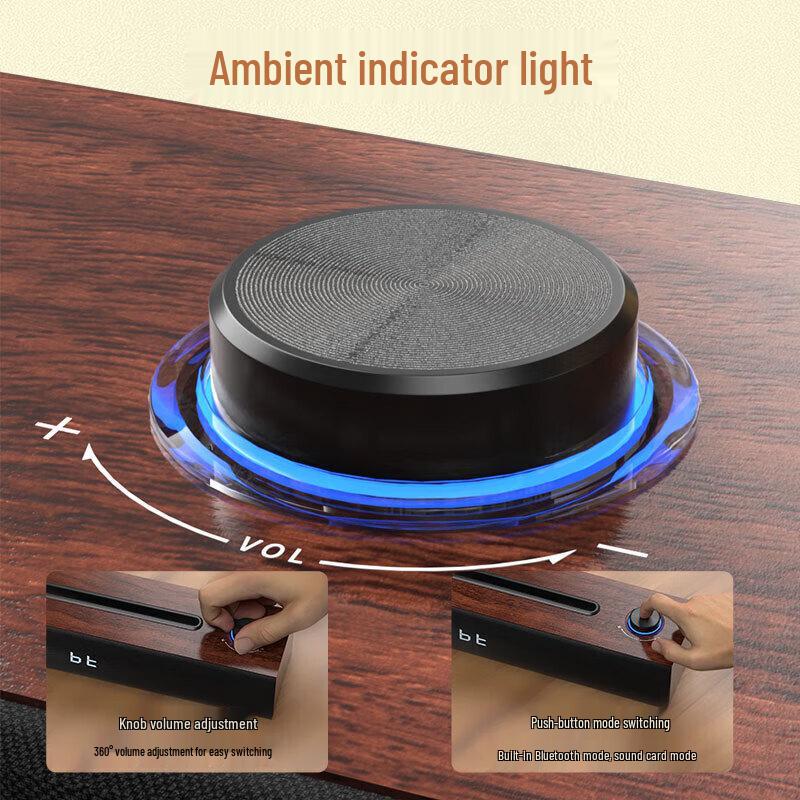 Philips SPA3809 Holz-Schreibtisch-Bluetooth-Lautsprecher mit Uhr