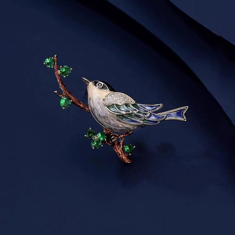 Chinese-style Magpie Enamel Brooch, High-end Women's Exquisite Bird Personalized Brooch