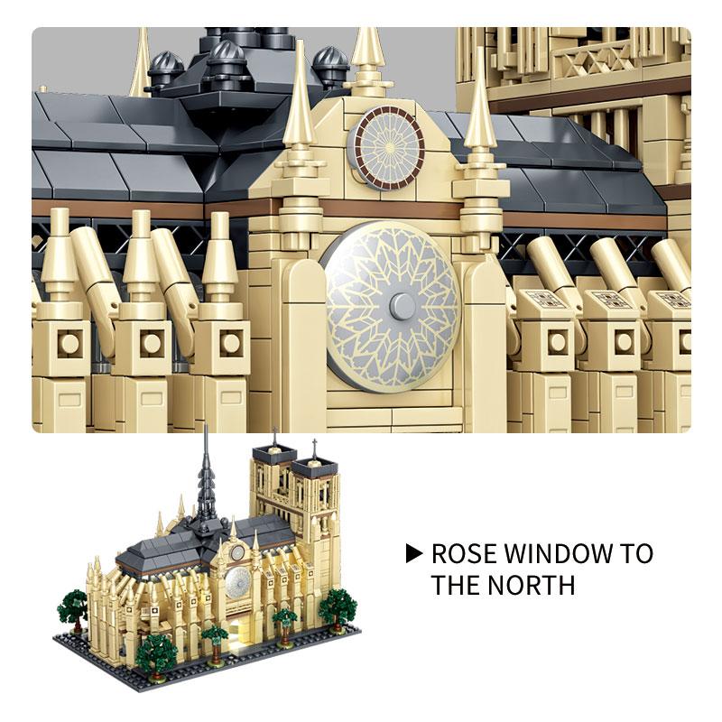 Cathédrale Notre-Dame de Paris Building MOC Toy Educational Building Block Famous Architecture Kit Children's Gift No.T2106