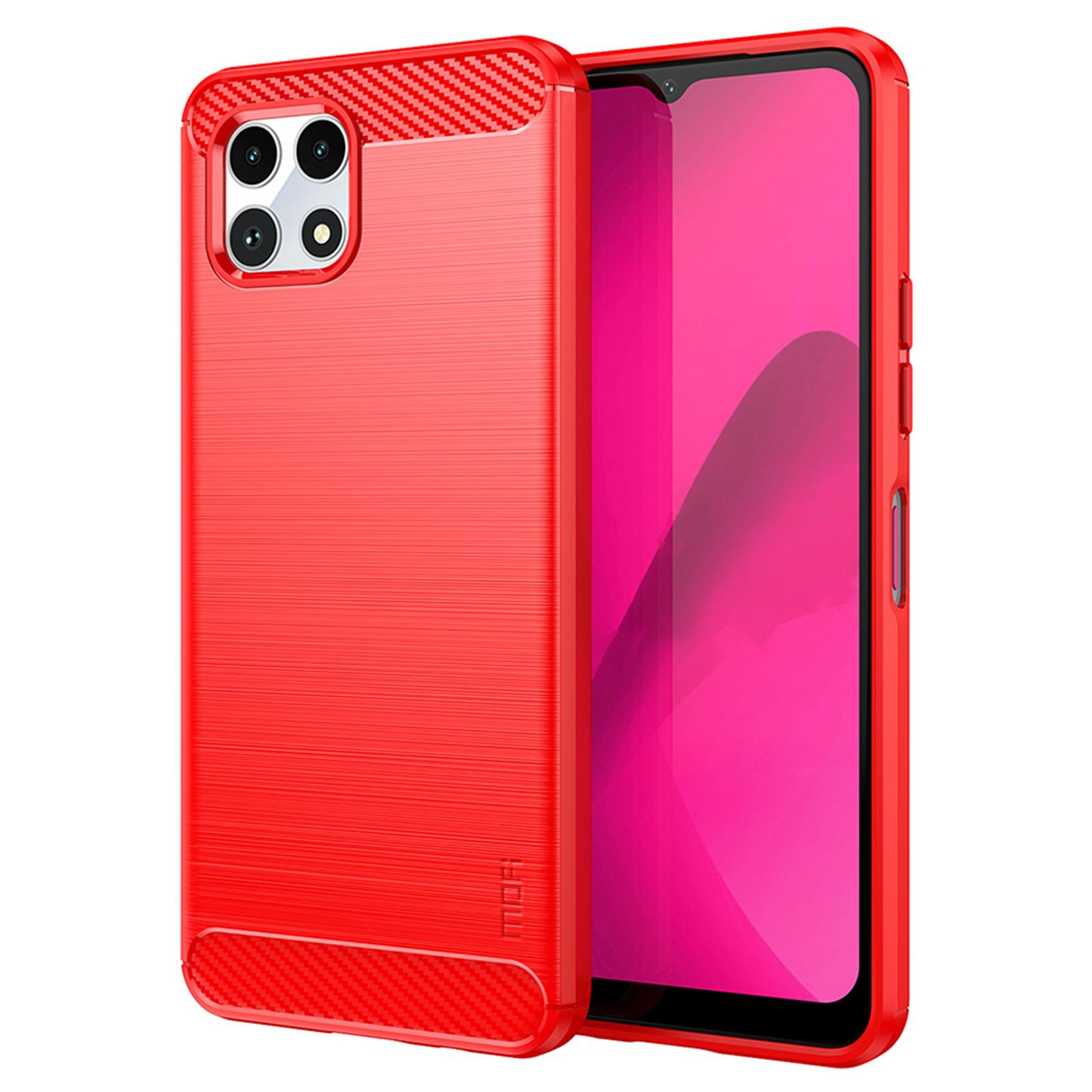 

MOFI JK TPU Series-1 For T-Mobile REVVL 7 Case Brushed Soft TPU Anti-Fall Phone Cover Red