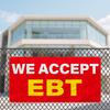 ASUNO 2 Pack 36 x 72 Inch We Accept EBT Banner with Grommets Weatherproof Advertising Polyester Reble Flag for Store Business Office Industrial Yard