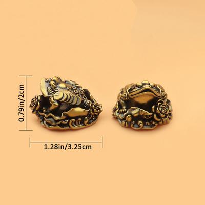 Feng Shui Toad Money Brass Wealth Chinese Fortune Golden Frog Home Office Decoration Lucky Favor Gifts Tabletop Ornament