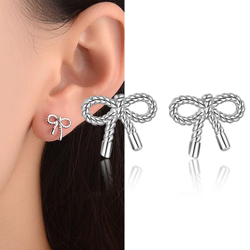 925 Sterling Silver Earrings for Women Original Charm Double Hoop Earrings Pave CZ Fine Engagement Anniversary Jewelry E557