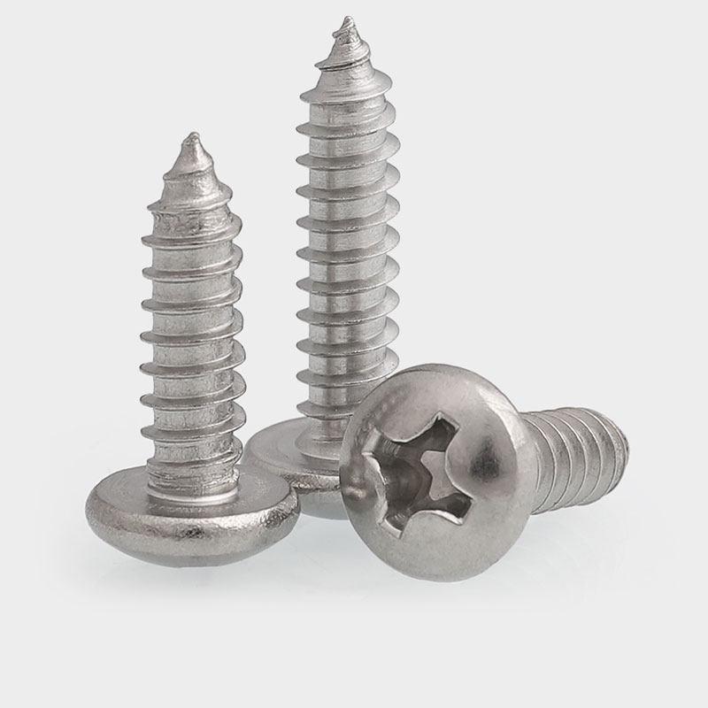 304 Stainless Steel Self-Tapping Screws, Round Head, Sizes: M1.2-M8 M3.5*6 (100 pieces)