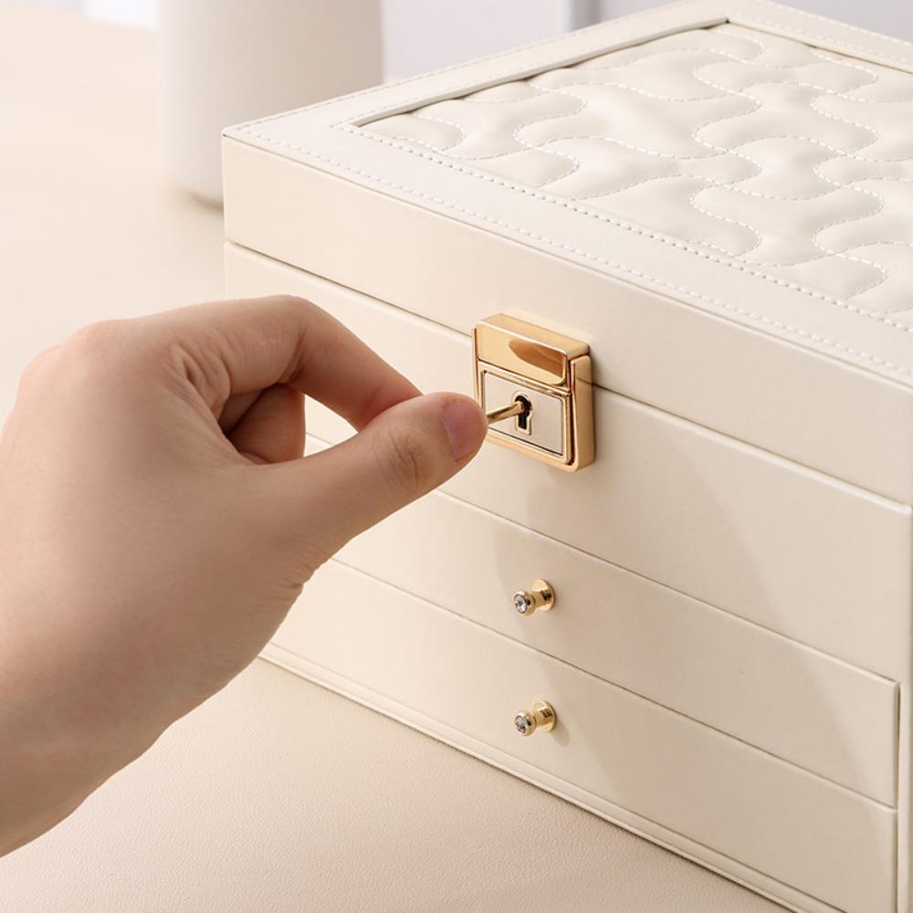 Jewelry Storage Leather Box Multi-layer Large Capacity Drawer Home Jewelry Box Ring Earrings Box Jewelry