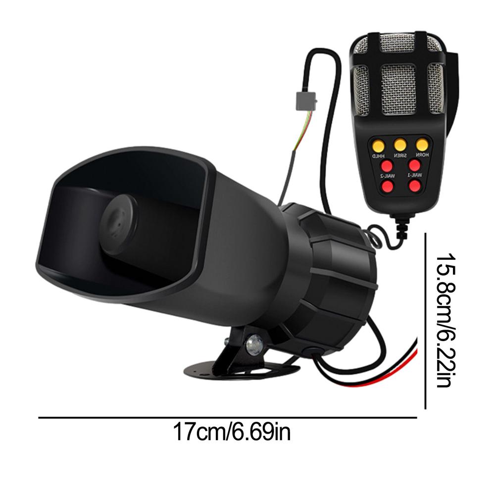 

12 В 100 Вт микрофонная система PA усилитель аварийного оповещения сирена звуковой сигнал звуковой сигнал мегафона автомобильный гудок автомобильная сигнализация громкоговорители чёрный