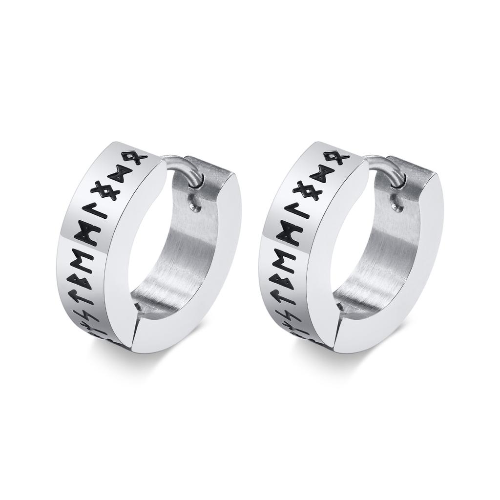 Rock Punk Celtic Knot Earrings for Men, Waterproof Stainless Steel Hoop Huggie Ear Gifts for Him Jewelry, Brincos Masculinos
