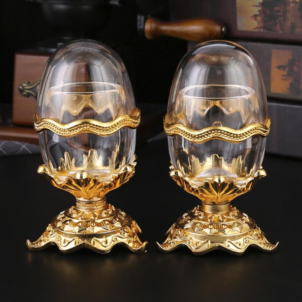 Transparent Toothpick Holder with Base Cotton Swab Organizer Egg Shaped Ornament  Restaurant