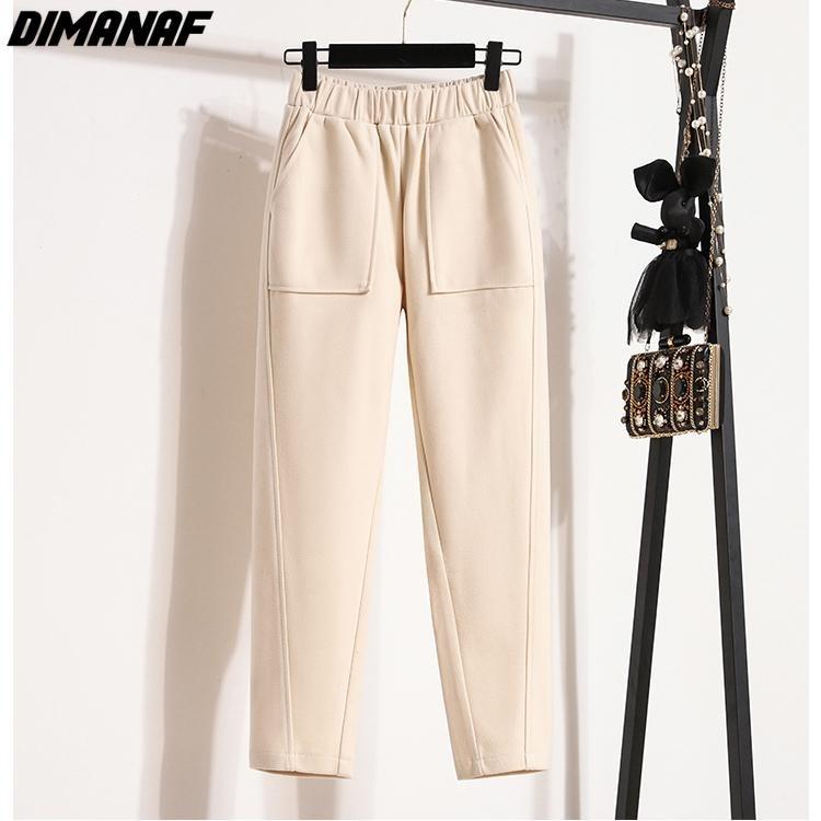 Winter Plus Size Harem Pants Women Loose Casual Thick Cotton Wool Trousers Elastic Waist Solid Long Pants