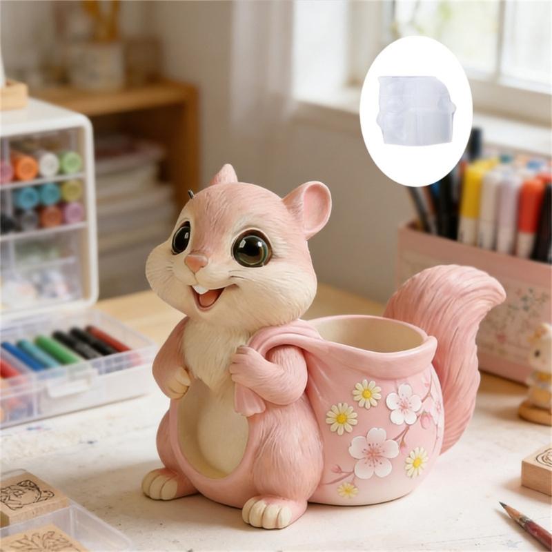 Easy Releasing Squirrel Silicone Mold Planter Molds Suitable for Creating Unique Resin Crafts and Decorative Holders