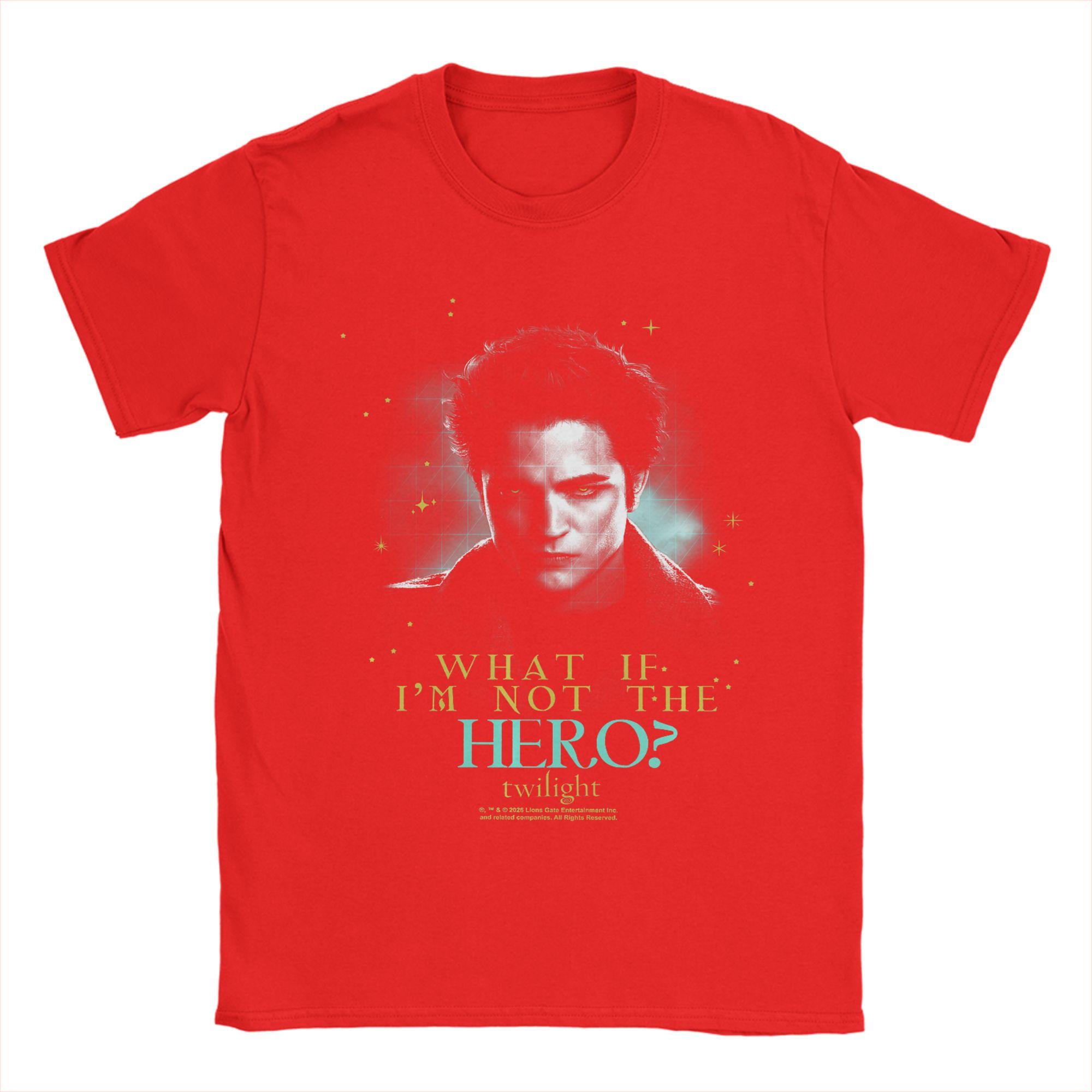 Unisex Twilight Edward Photo What If Im Not the Hero Quote Movie TShirts Cotton Clothing Short Sleeve TShirt O Neck Tshirt S