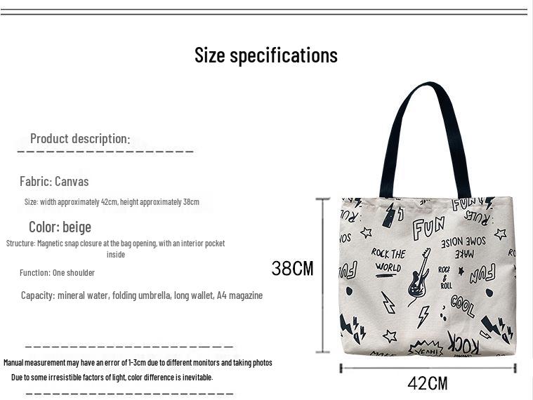New Canvas Shoulder Bag - Women's Large Capacity Retro Ulzzang College Bookbag for Autumn/Winter