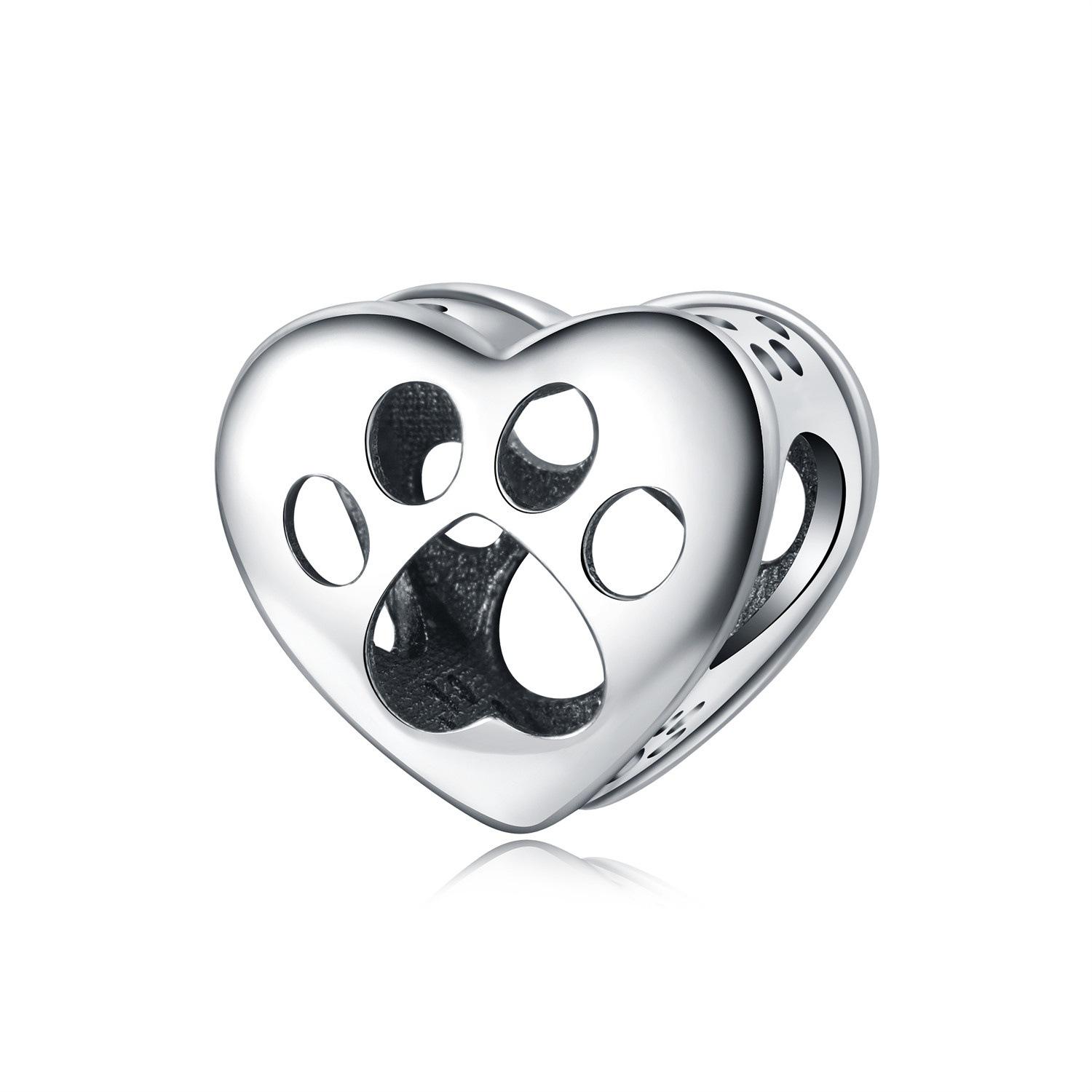 Cute Cat Paw Dog Heart Beads DIY Bracelet Charm Kit