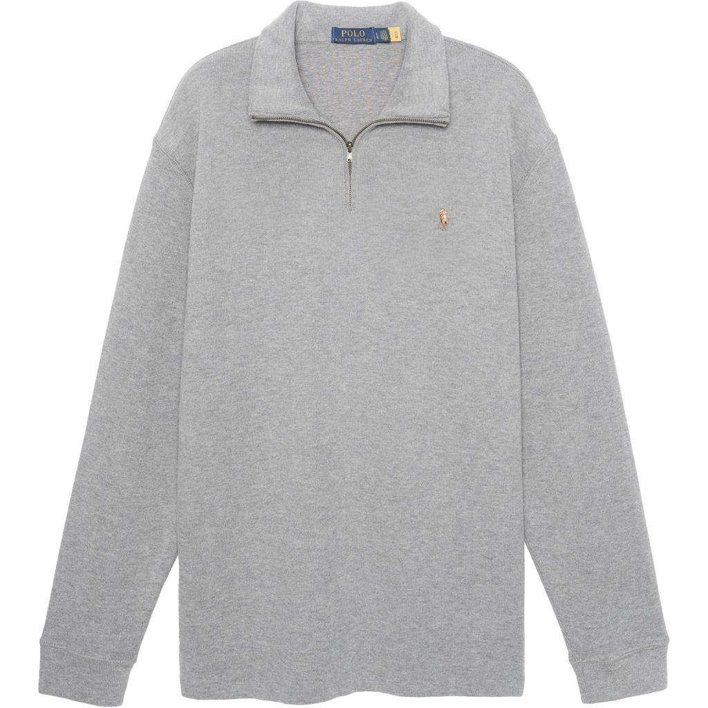 Polo Ralph Lauren Ss23 Solid Half-Zip Logo Embroidered Sweatshirt Men sweatshirt Gray 710857073-006