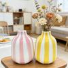 Vaso in Ceramica Stile Nordico Minimalismo Vaso a Strisce Vaso per Fiori Idroponici Elemento Centrale per Ristorante