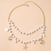 Fashion Summer Beach Shell Starfish Pendant Necklace for Women Girls Pearl Choker Necklaces Party Holiday Jewelry Gifts