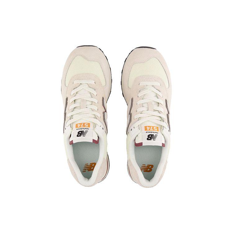 New Balance 574 Beige Burgundy Unisex Sneakers Cream U574OP2