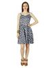 Bimba Women Retro Style Shift Dress Polka Dots Spaghetti Strap Pouf Mini