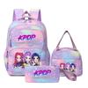 Girls' Group Printed Backpack, Teenage Girl Student Schoolbag, Children'S Large-Capacity Schoolbag Three-Piece Set