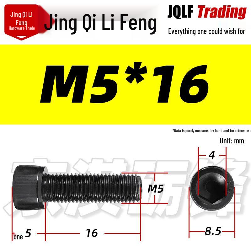 Grade 12.9 Full Thread Hex Socket Head Cap Screws - M3-M14 Black Cylindrical Bolts for Maker Accessories