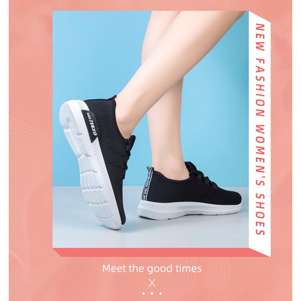 Women's Flyknit Single Shoes, Soft Soled Breathable Shoes, Casual Sports Shoes for Women