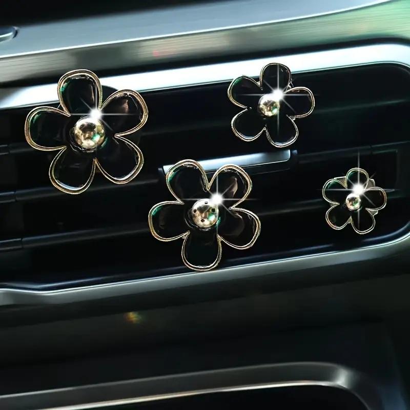 4pcs Small Car Air Outlet Perfume Decoration Clip Flower Daisy Design Car Interior Aromatherapy Fresheners Diffuser Access