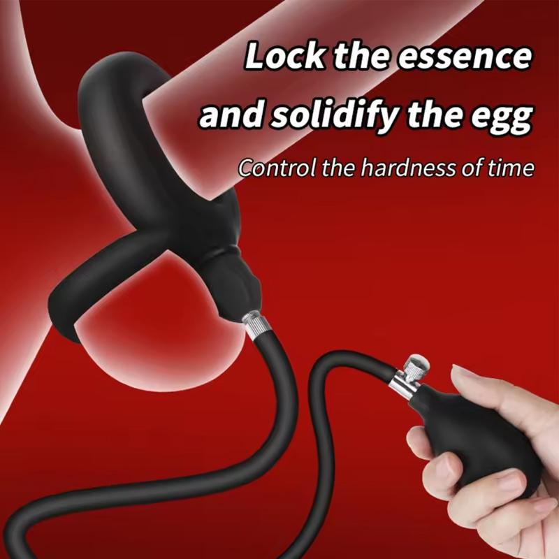 Inflatable Ejaculation Delay Penis Ring Liquid Silicone Erection Enhancing Cock Ring Flirting Training Male Masturbator Sex Toys