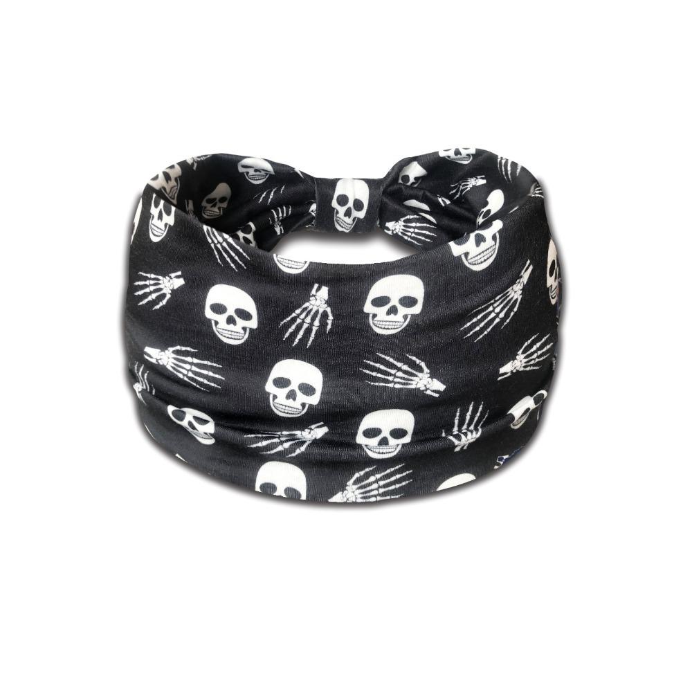 

1pc Fashion Non Slip Punk Headband Skull Pattern Headband Halloween Headwear Knotted Hair Band Hair Styling Accessories