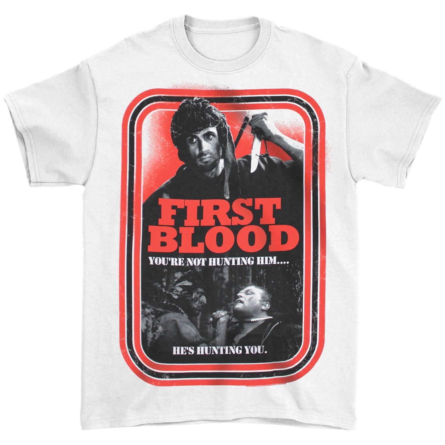 Men s Rambo First Blood T-shirt Small white XXL