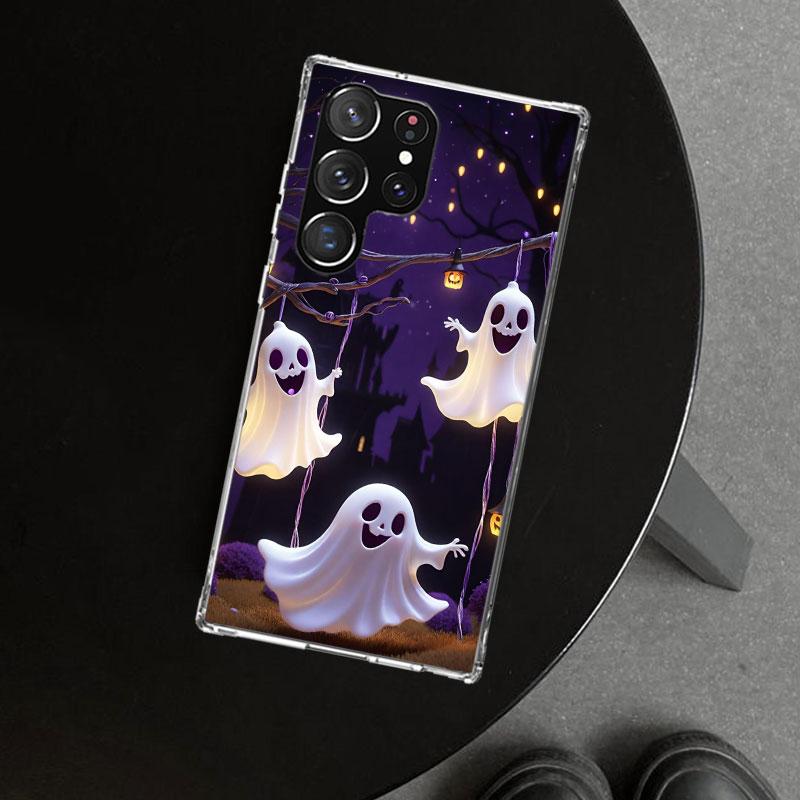 Cute Halloween Ghost Phone Case Cover for Samsung Galaxy S26 S25 Edge S24 S23 Ultra S22 Plus S21 FE S20 + Art Customized Fundas