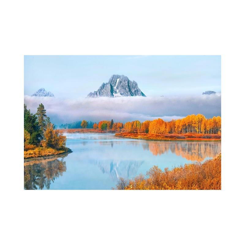 

WCIC New Art Cloth Mountains and Water Scene Decoration Painting Scene Home Background Wall Decoration Painting Vising Painting 21cm*30cm
