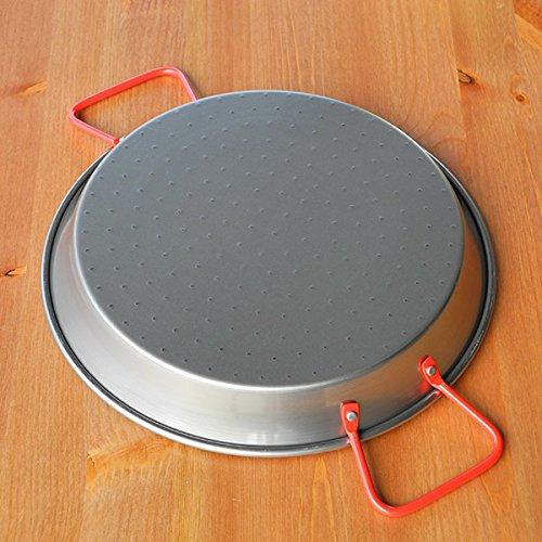 EL CID Spanish Paella Pan with Red Handle, Professional Paella Pan with Recipe, 30cm, Serves 4