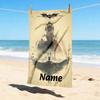 Custom Name Batman Art Stylish Digital Printing Beach Towel Quick‑Drying Absorbent Blanket for Beach Pool Gym Travel
