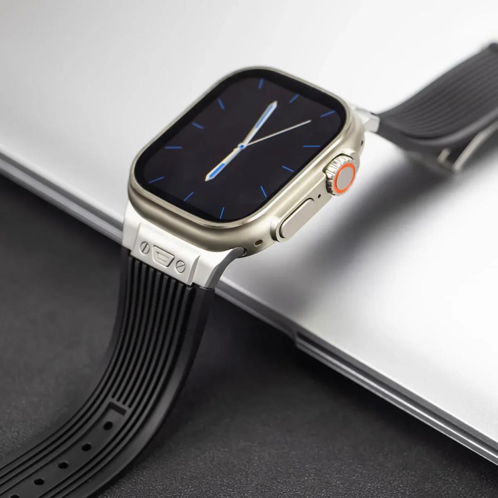 Luxury Strap for Apple Watch Band Ultra 3 49mm Series 11 10 46mm 9 8 7 45mm Sports Silicone Bracelet Belt Iwatch 6 SE 5 44mm