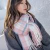 New Korean style INS plaid scarf for women, autumn/winter student thickened warm shawl, cute influencer couple neck warmer