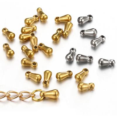 30pcs Stainless Steel Water Drop End Charms Pendants Connector Chain Extension Tail Charm for Jewelry Making DIY Wholesale