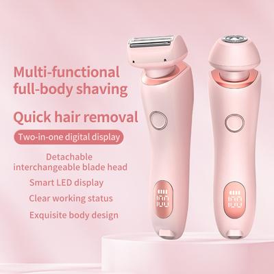 Elektrische Rasierer für Frauen 2 in 1 Bikini Trimmer Rasierer Haarentfernung für Achseln Beine Damen Körper Trimmer
