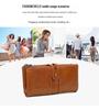 2025 RFID-Blocking Anti-Magnetic Women's Retro Oil Wax Leather Clutch/Long Wallet.