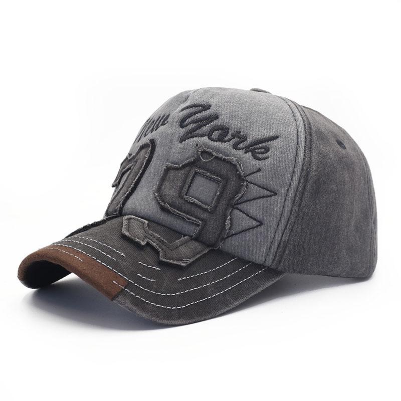 Retro old color matching baseball cap men's washed three-dimensional sticker embroidery cap sun hat women