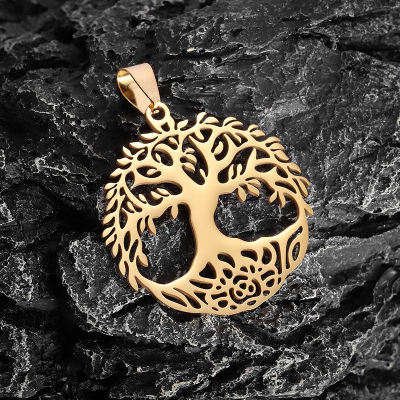 Tree of Life Medal Fashion Hollow Jewelry Pendant Necklace