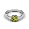 0.97 Ctw Round Peridot 925 Sterling Silver Solitaire Women Wedding Ring